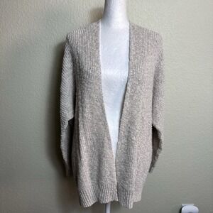 Olive & Oak Women's Sweater Cardigan Beige Open Front Size L Long Sleeve